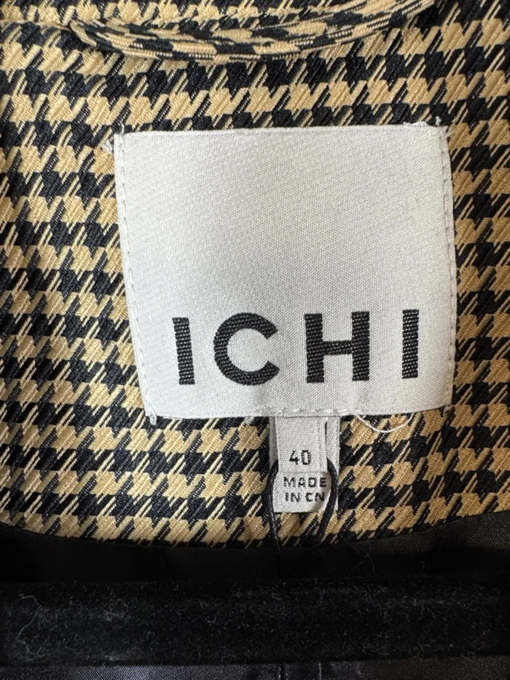 ICHI Houndstooth Blazer Jacket Size 40 Tailored Preppy Academia Oversized Fit - Picture 5 of 15